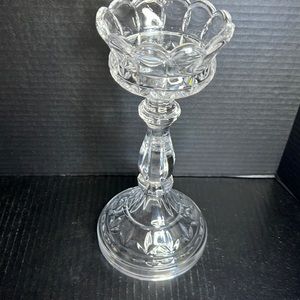 11" VINTAGE LEAD CRYSTAL Candle Holder/ Pedestal Bowl Tall,
